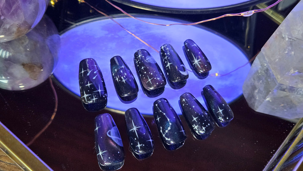The Wanderer - Dark Galaxy Press-On Nails (Customizable Constellation)