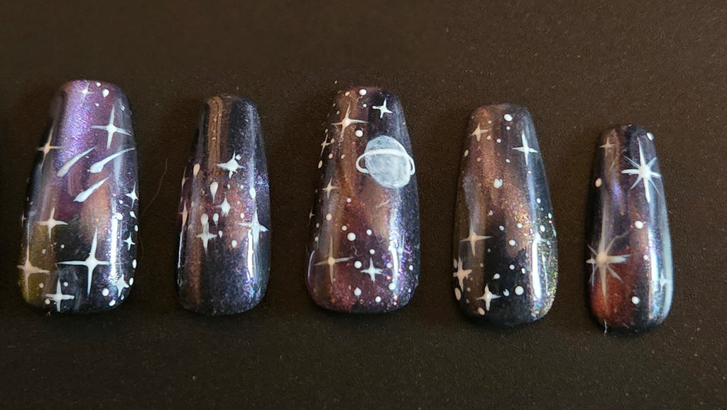 The Wanderer - Dark Galaxy Press-On Nails (Customizable Constellation)