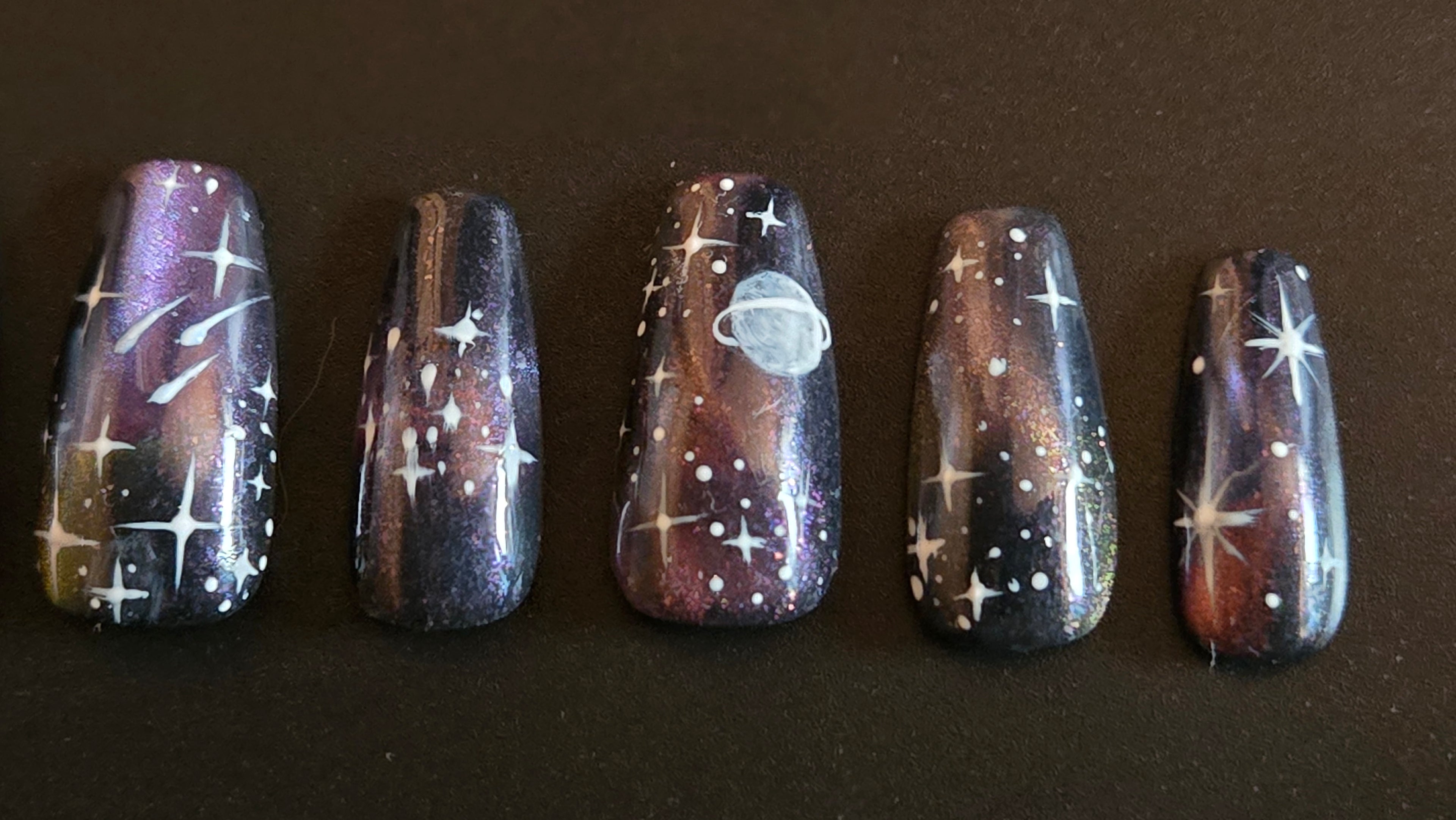 The Wanderer - Dark Galaxy Press-On Nails (Customizable Constellation)