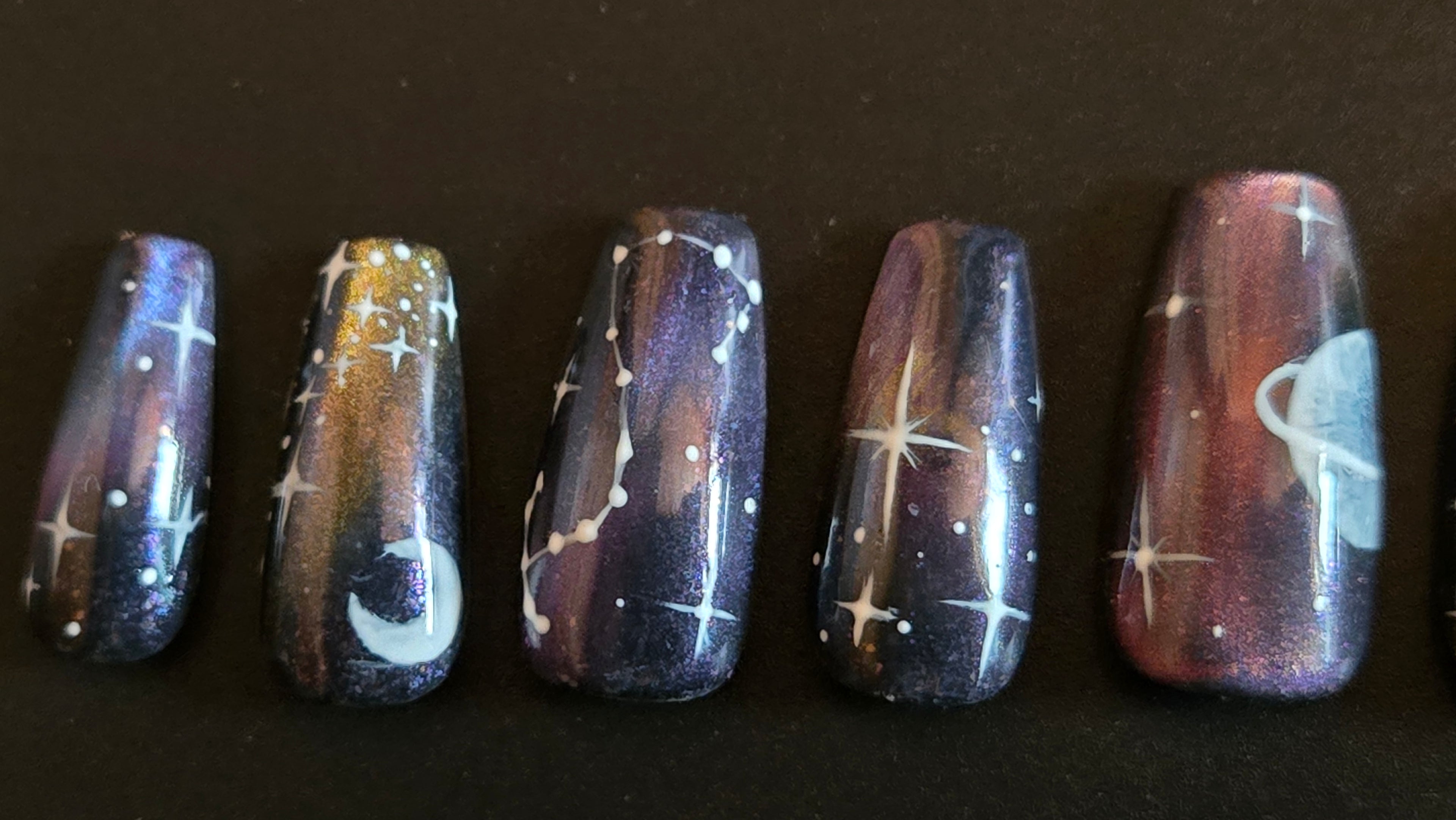 The Wanderer - Dark Galaxy Press-On Nails (Customizable Constellation)