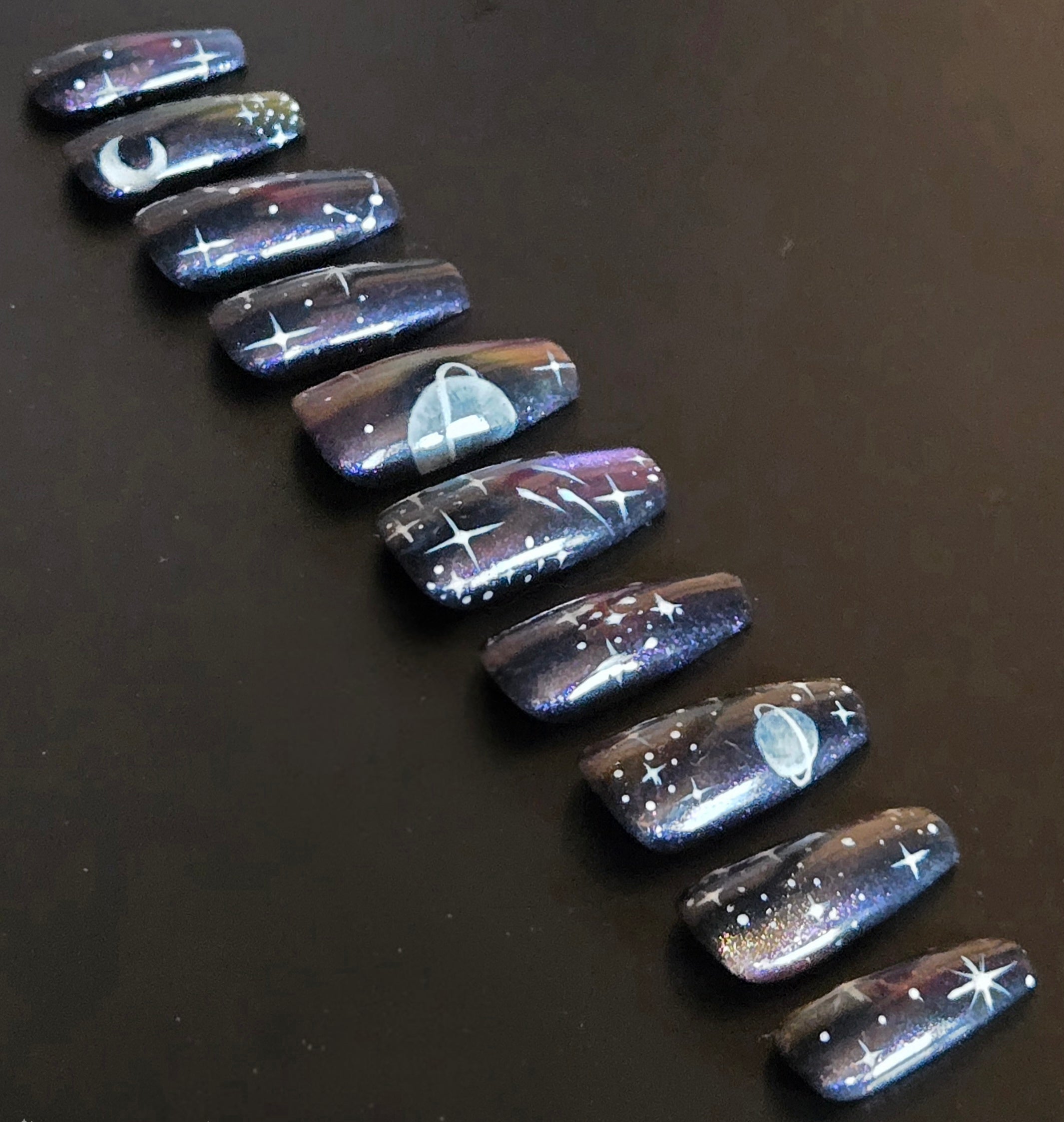 The Wanderer - Dark Galaxy Press-On Nails (Customizable Constellation)
